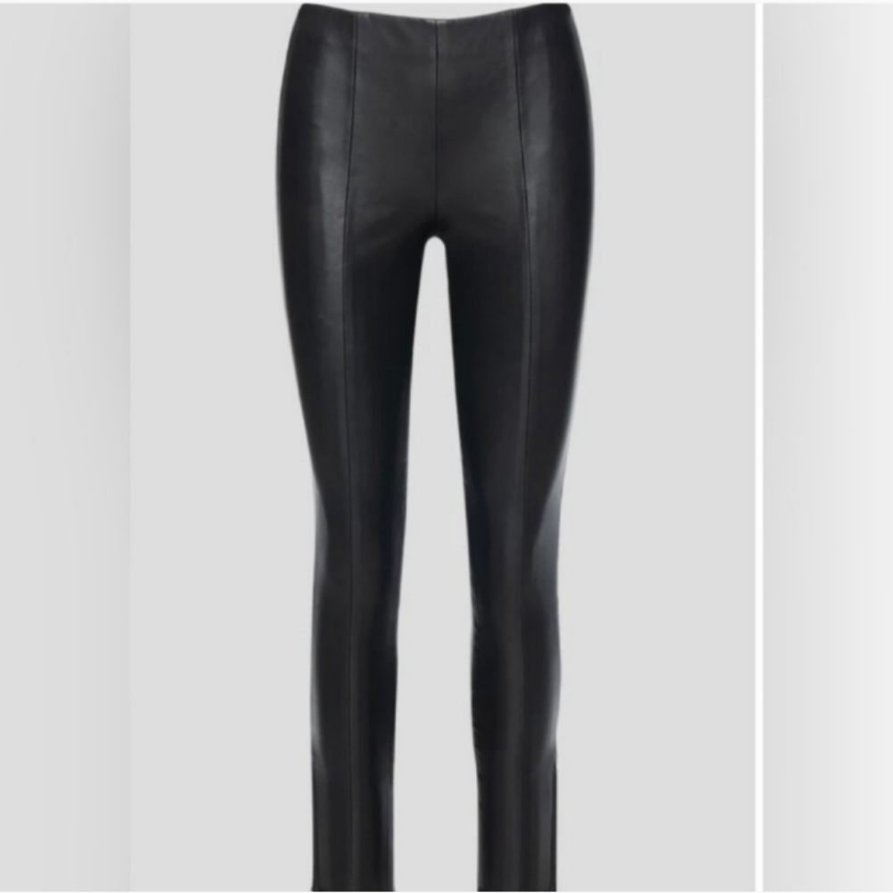 🆕 Blank NYC Women Black Faux Leather Maleficent Pants Skinny Back Zip, 29